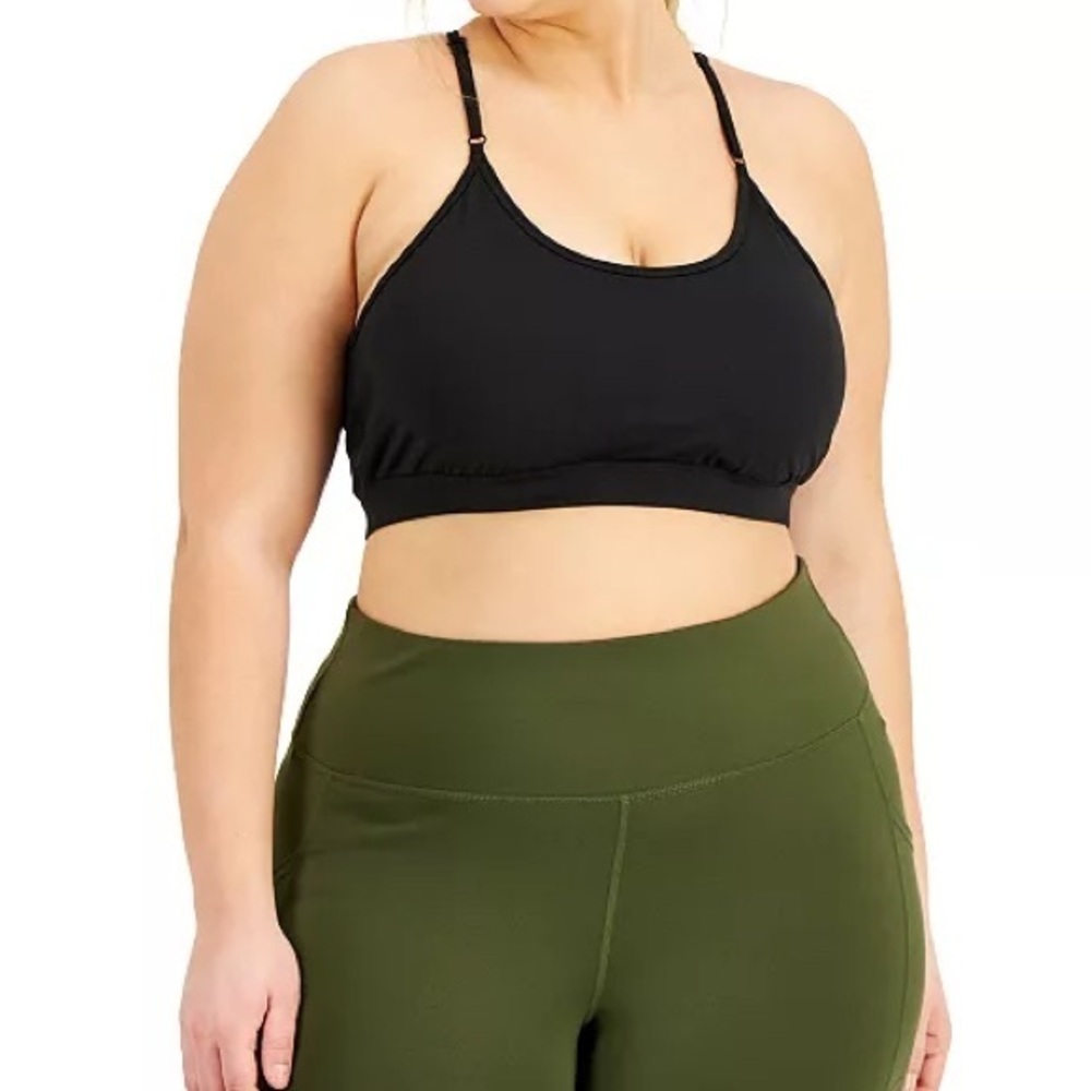 Ideology Plus Size 2X Low Impact Sports Bra, Created for Macy's
